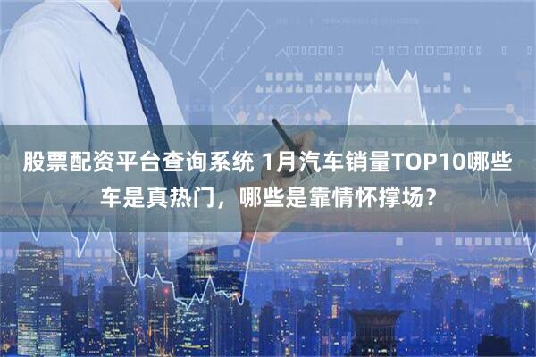股票配资平台查询系统 1月汽车销量TOP10哪些车是真热门，哪些是靠情怀撑场？