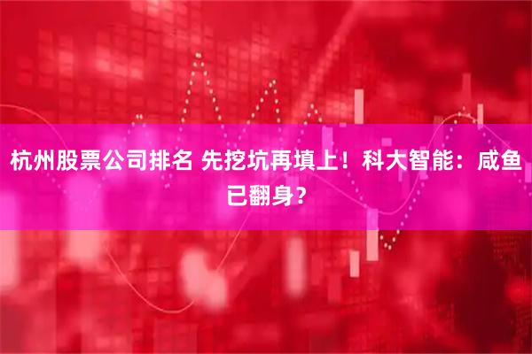 杭州股票公司排名 先挖坑再填上！科大智能：咸鱼已翻身？